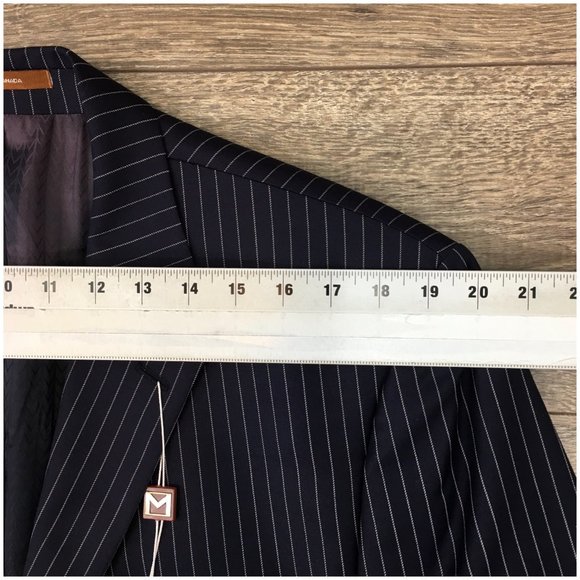 New Michael Kors Mens Suit 2 Piece Set Size 44L‎ Jacket Blazer Pants Wool Blue - Picture 10 of 16